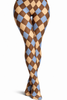 Blue Argyle Printed Tights