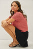 Cotton Crochet Short Sleeve Cardi: Dusty Coral