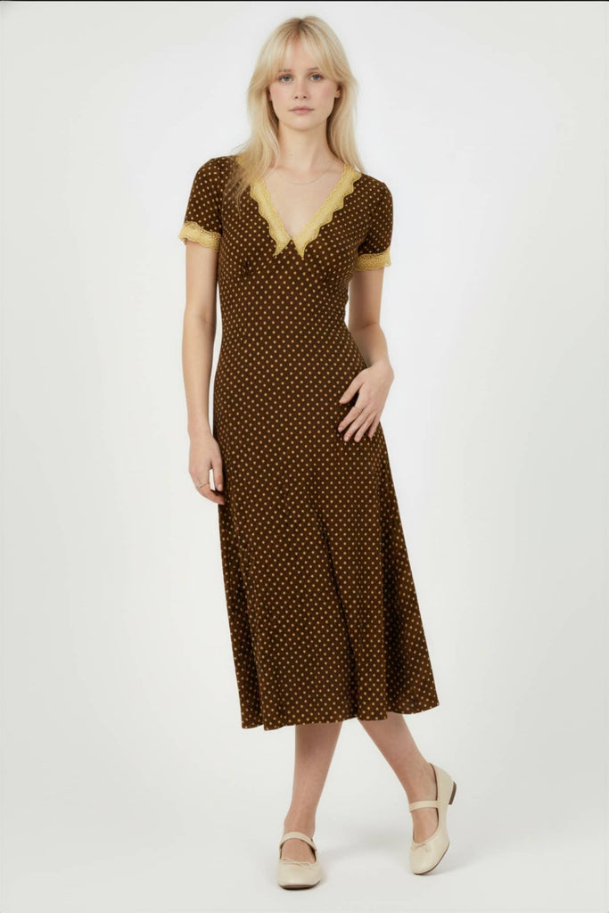 Bonnie Vintage Dots Knit Dress