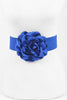 Satin Rose Stretch Belt: Royal