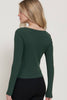 Boat Neck Brushed Rib Knit Top: Forest