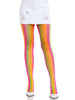 Neon Rainbow Striped Fishnets