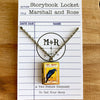 Book Locket Necklace - The Raven: Bronze