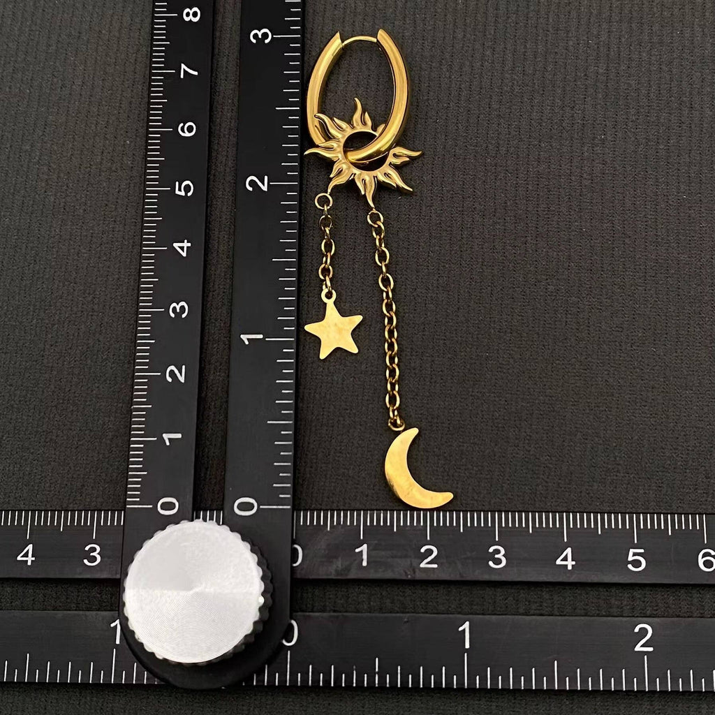 Moon Star Sun Huggie Earrings