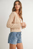 Cotton Crochet Tie-Front Cardigan: Taupe