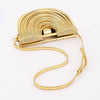 Metallic Faux Leather Noodle Bag: Gold