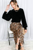 Leopard Print Bias Cut Satin Maxi Skirt