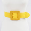 Stretch Rattan Buckle Belt: Yellow
