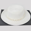 Faux Straw Hat W/Chain: Cobalt