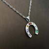 Horseshoe Charm Necklace; Stainless Steel