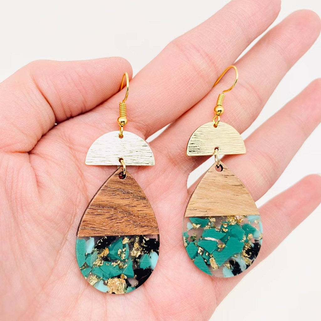 Wooden and Resin Earrings: Jupiter