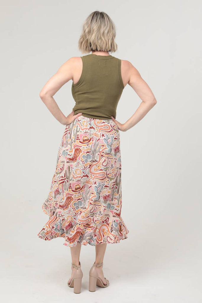 Western Cactus Ruffle Skirt