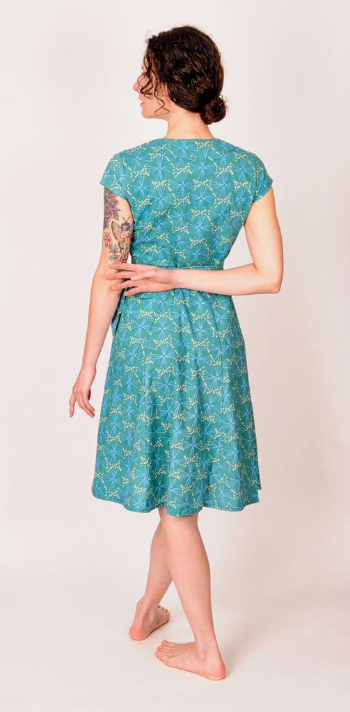 Aquamarine Cotton Wrap Dress