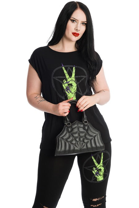 Black Siren Spider Web Purse
