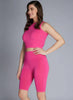 Hi-Waisted Bamboo Bike Shorts: Fuschia