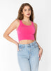 Bamboo Crop Tank Top: Hot Pink