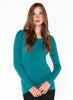 Bamboo Scoop Neck L/S Tee: Emerald Teal