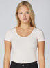 Bamboo Scoop Neck Tee: Pearl