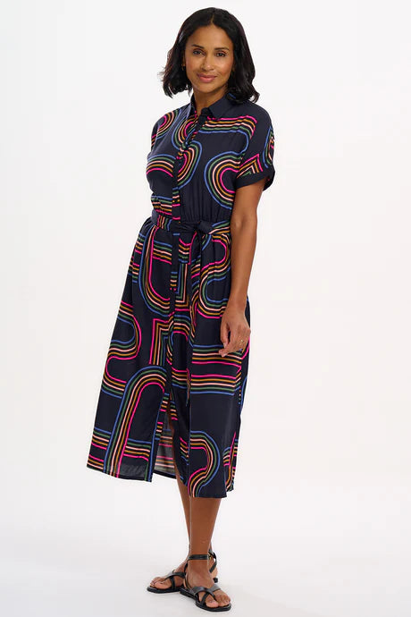 Retro Racer Rainbow Shirt Dress