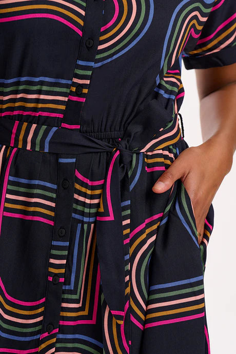 Retro Racer Rainbow Shirt Dress