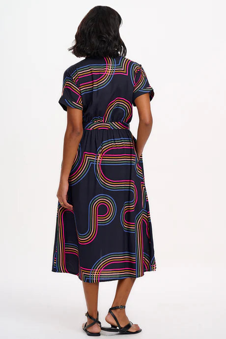 Retro Racer Rainbow Shirt Dress