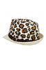 Leopart Print Straw Fedora