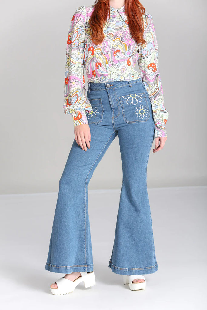 Flower Power Bellbottom Jeans