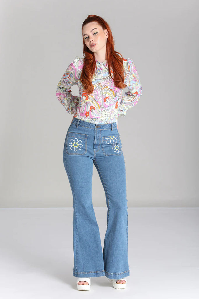 Flower Power Bellbottom Jeans