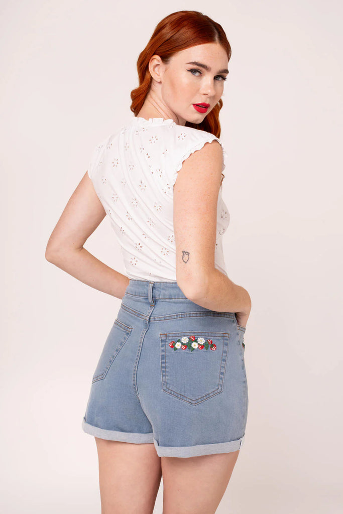 Strawberry Denim Shorts
