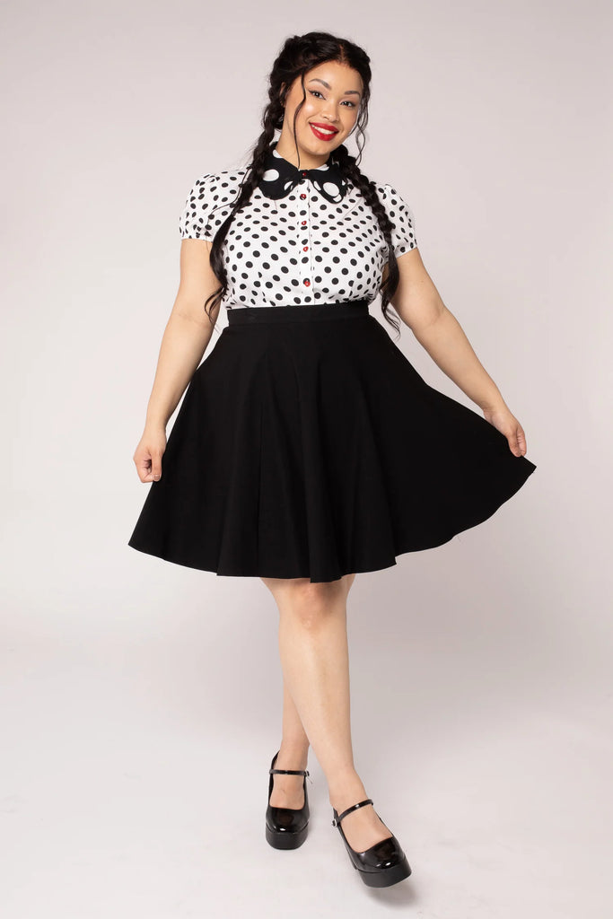 Shorter Swing Skirt: Black