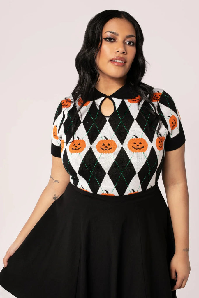 Pumpkin Head Knit Top
