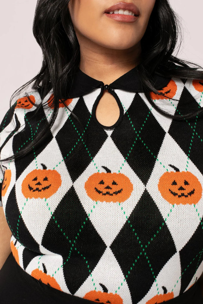 Pumpkin Head Knit Top