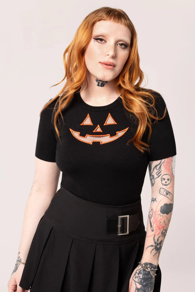 Jack-O-Lantern Knit Top