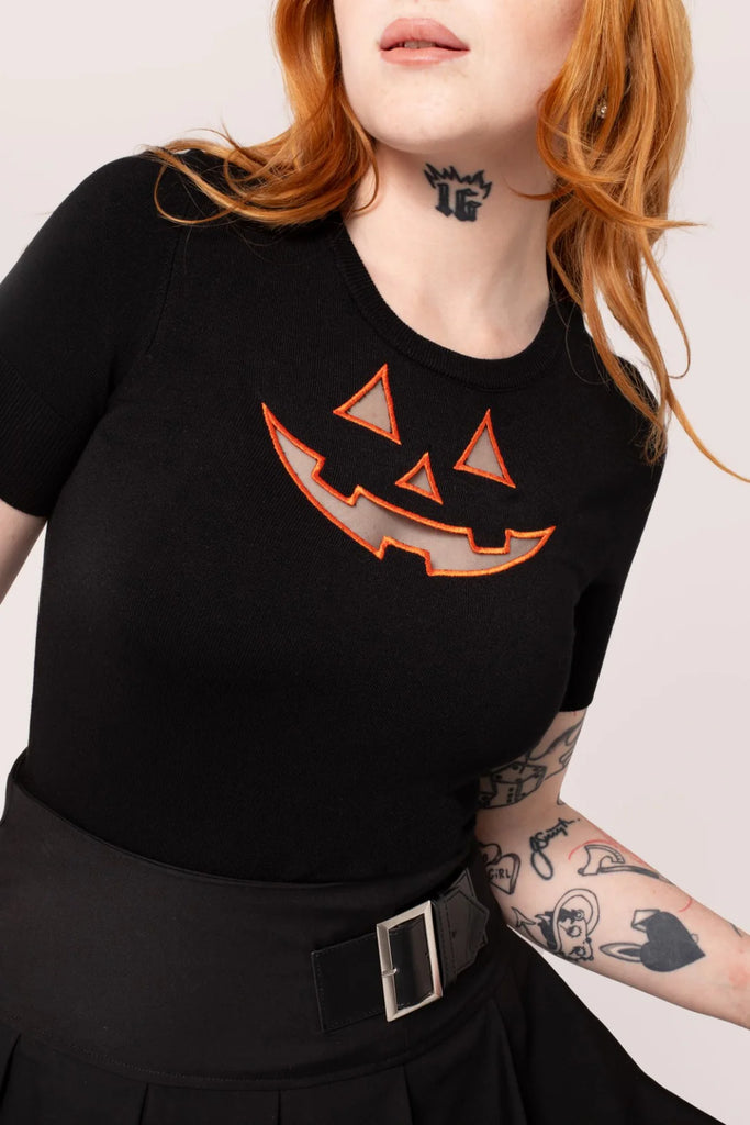 Jack-O-Lantern Knit Top