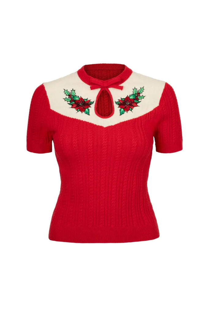 Poinsettia Holiday Sweater
