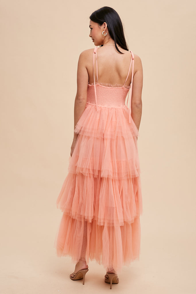 Fluffy Fancy Peach Dress