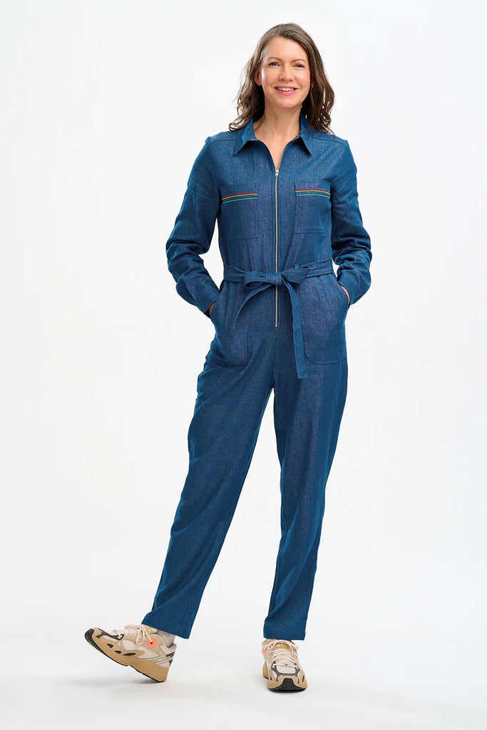 Rainbow Detail Denim Boilersuit