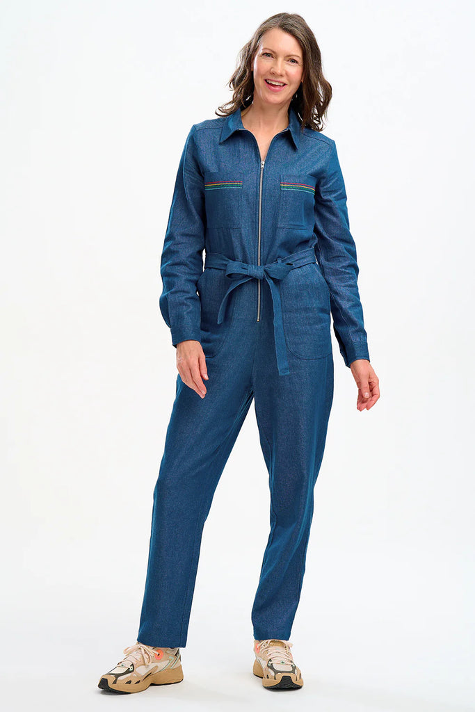 Rainbow Detail Denim Boilersuit