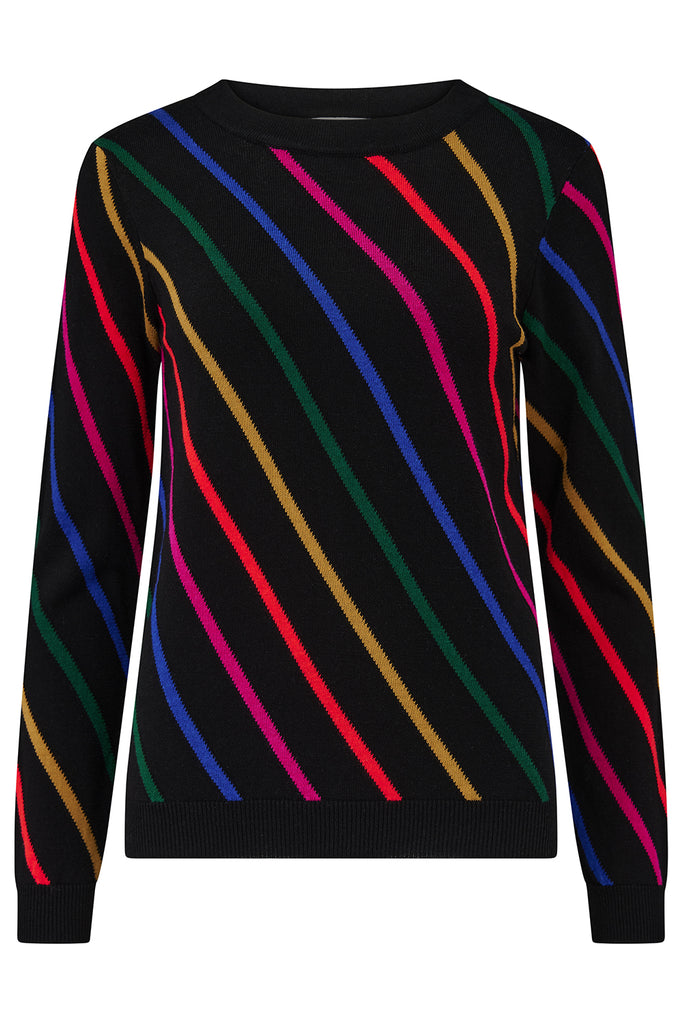 Sliding Rainbow Striped Sweater