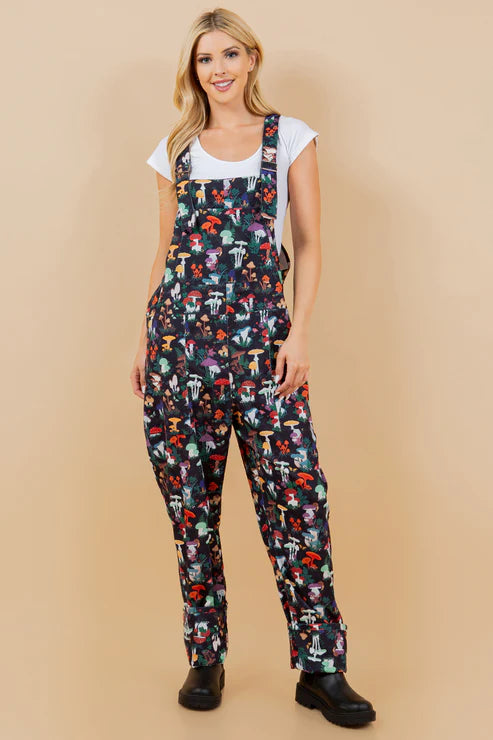 Night Shrooms Corduroy Overalls