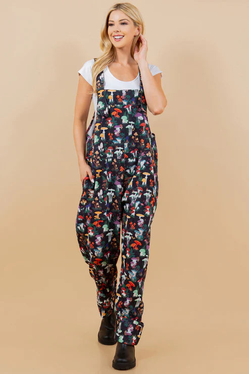 Night Shrooms Corduroy Overalls