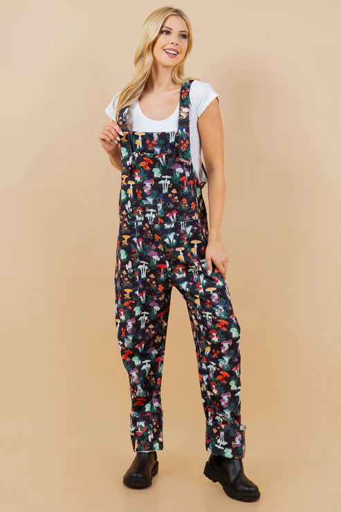 Night Shrooms Corduroy Overalls