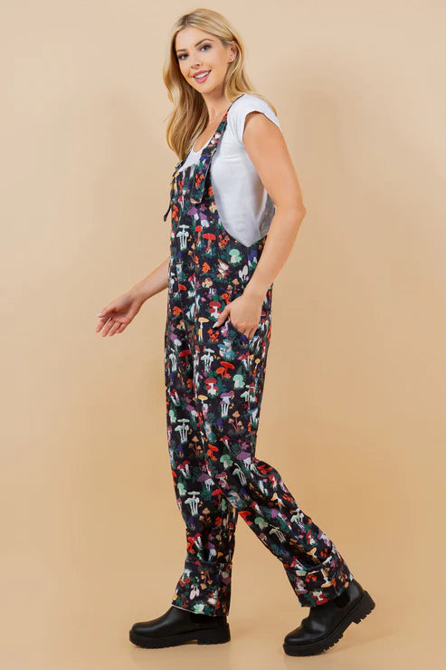 Night Shrooms Corduroy Overalls