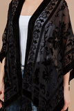 Vintage Velvet Kimono: Black
