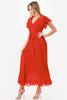 Flamenco Red Ruffle Maxi Dress