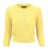 Vintage Style Crochet Cardigan: Soft Yellow