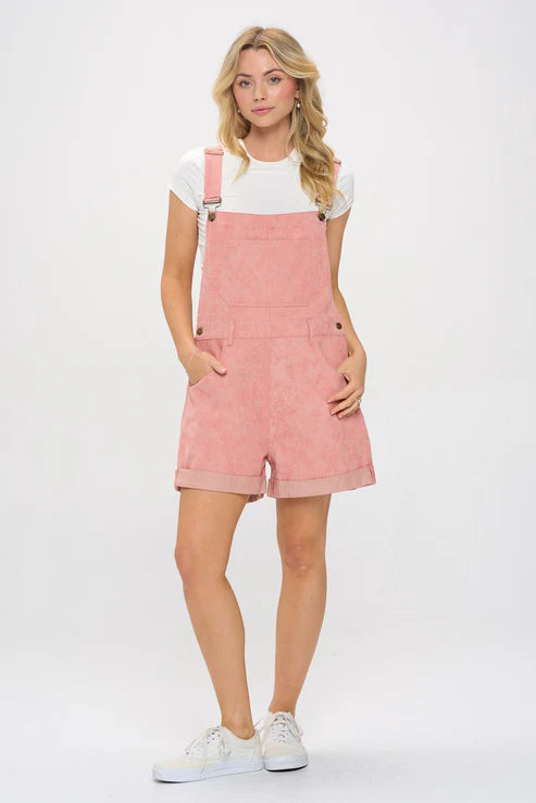 Pink Denim Shortalls