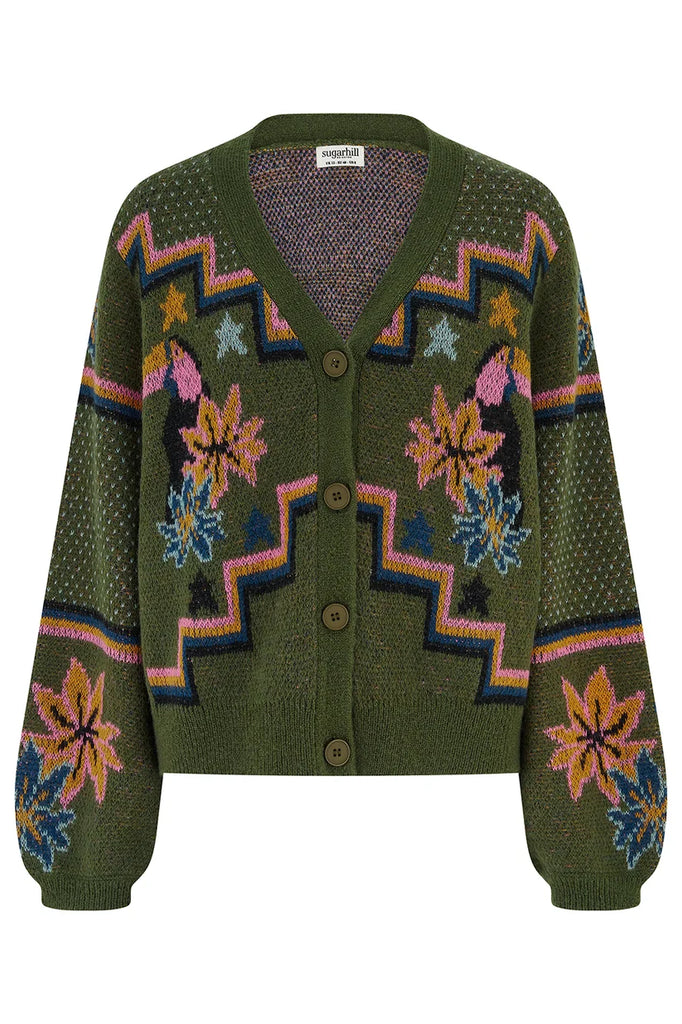 Geometric Toucans Cardigan
