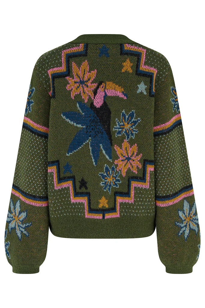 Geometric Toucans Cardigan