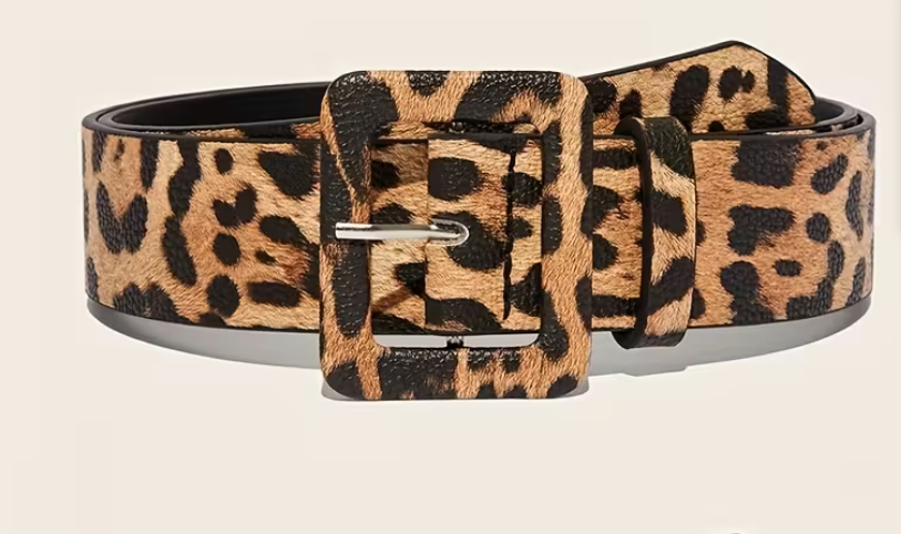 Leopard Faux Leather Belt